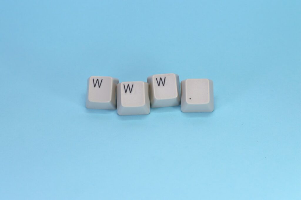 Www is spelled with keyboard keys.